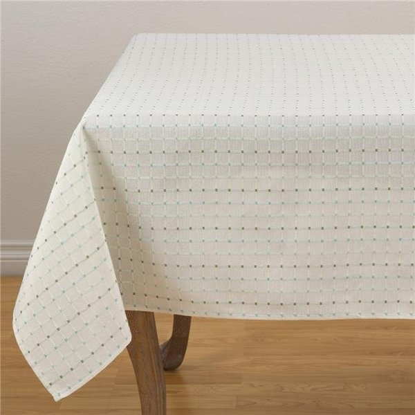 Saro Lifestyle SARO 2136.W70S Square Stitched Tablecloth - White 2136.W70S